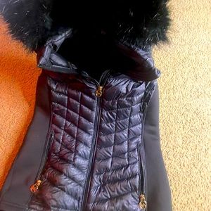 Michael Kors black hooded vest